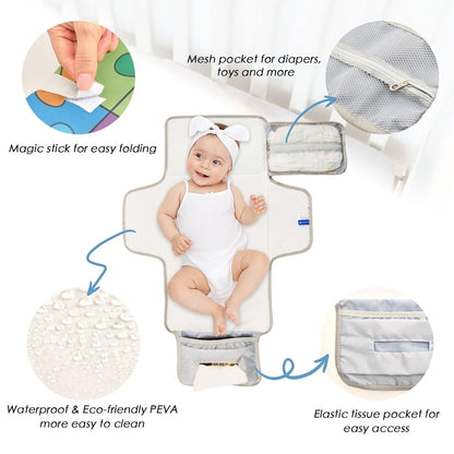 Color Puzzle Print Portable Diaper Changing Pad Daycare