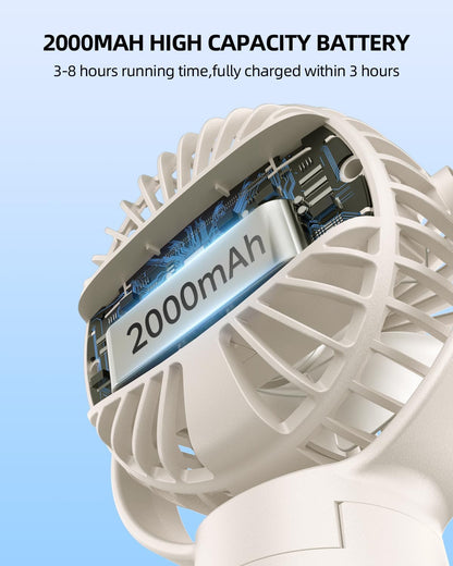 Portable Stroller Fan, Mini Baby Fans Battery Operated with LED Display