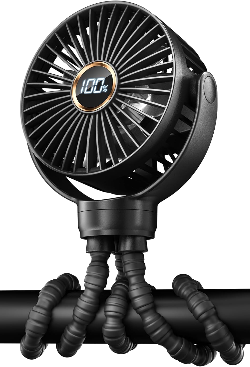 Portable Stroller Fan, Mini Baby Fans Battery Operated with LED Display