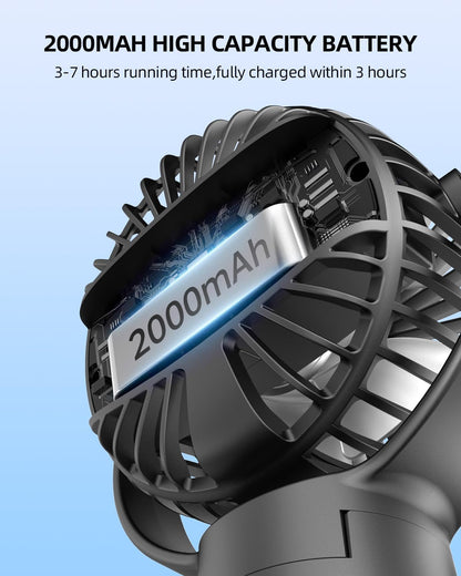 Portable Stroller Fan, Mini Baby Fans Battery Operated with LED Display