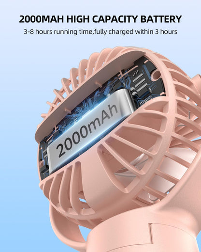 Portable Stroller Fan, Mini Baby Fans Battery Operated with LED Display
