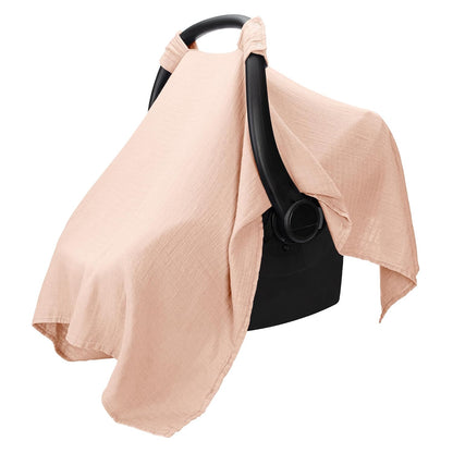 Baby Car Seat Cover - Muslin Cotton Baby Seat Cover Mauve