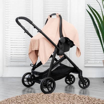 Baby Car Seat Cover - Muslin Cotton Baby Seat Cover Mauve