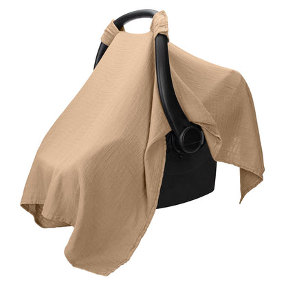 Baby Car Seat Cover - Muslin Cotton Baby Seat Cover Mauve
