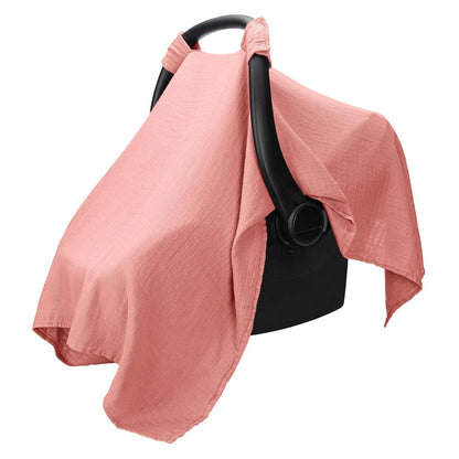 Baby Car Seat Cover - Muslin Cotton Baby Seat Cover Mauve