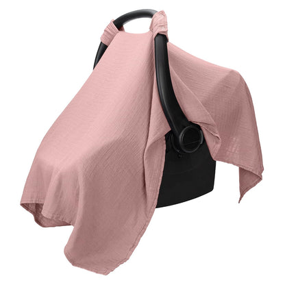 Baby Car Seat Cover - Muslin Cotton Baby Seat Cover Mauve