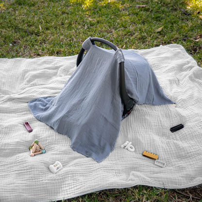 Baby Car Seat Cover - Muslin Cotton Baby Seat Cover Mauve