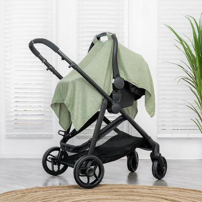 Baby Car Seat Cover - Muslin Cotton Baby Seat Cover Mauve