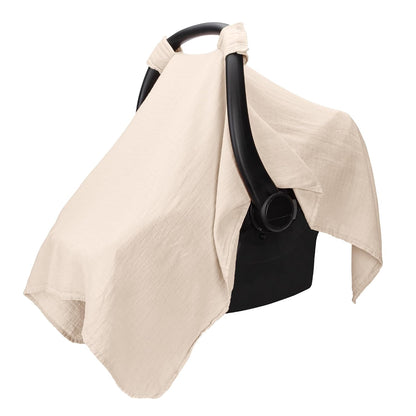 Baby Car Seat Cover - Muslin Cotton Baby Seat Cover Mauve