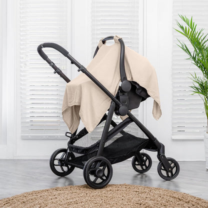 Baby Car Seat Cover - Muslin Cotton Baby Seat Cover Mauve