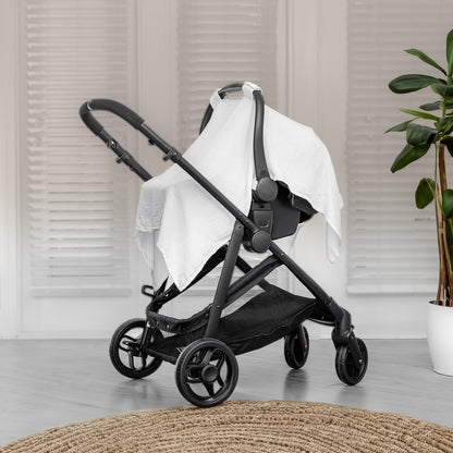 Baby Car Seat Cover - Muslin Cotton Baby Seat Cover Mauve