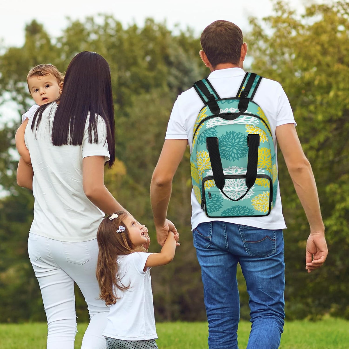 Colourful Leaves Diaper Bag Backpack for Travel, Waterproof Diaper Bag with Insulated Bottle Pockets & USB Port, Large Capacity Baby Bag for Moms & Dads