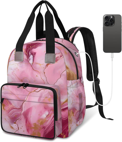 Colourful Leaves Diaper Bag Backpack for Travel, Waterproof Diaper Bag with Insulated Bottle Pockets & USB Port, Large Capacity Baby Bag for Moms & Dads