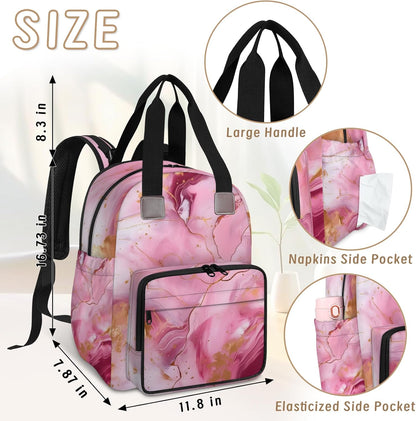 Colourful Leaves Diaper Bag Backpack for Travel, Waterproof Diaper Bag with Insulated Bottle Pockets & USB Port, Large Capacity Baby Bag for Moms & Dads