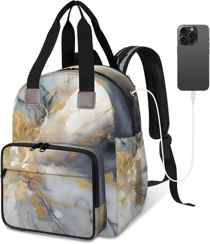 Colourful Leaves Diaper Bag Backpack for Travel, Waterproof Diaper Bag with Insulated Bottle Pockets & USB Port, Large Capacity Baby Bag for Moms & Dads