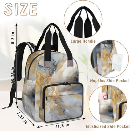 Colourful Leaves Diaper Bag Backpack for Travel, Waterproof Diaper Bag with Insulated Bottle Pockets & USB Port, Large Capacity Baby Bag for Moms & Dads