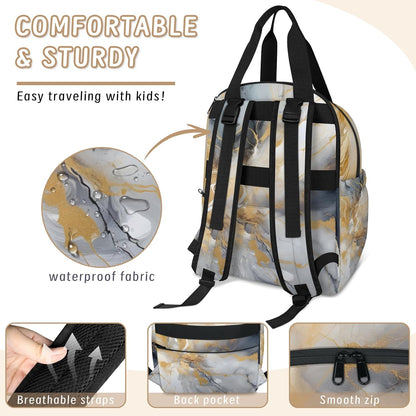 Colourful Leaves Diaper Bag Backpack for Travel, Waterproof Diaper Bag with Insulated Bottle Pockets & USB Port, Large Capacity Baby Bag for Moms & Dads