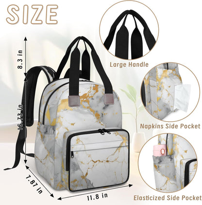 Colourful Leaves Diaper Bag Backpack for Travel, Waterproof Diaper Bag with Insulated Bottle Pockets & USB Port, Large Capacity Baby Bag for Moms & Dads