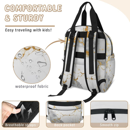 Colourful Leaves Diaper Bag Backpack for Travel, Waterproof Diaper Bag with Insulated Bottle Pockets & USB Port, Large Capacity Baby Bag for Moms & Dads