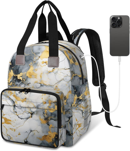 Colourful Leaves Diaper Bag Backpack for Travel, Waterproof Diaper Bag with Insulated Bottle Pockets & USB Port, Large Capacity Baby Bag for Moms & Dads