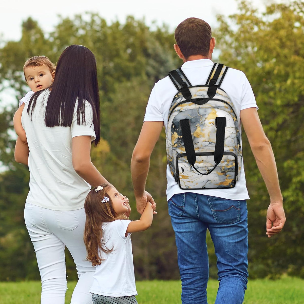 Colourful Leaves Diaper Bag Backpack for Travel, Waterproof Diaper Bag with Insulated Bottle Pockets & USB Port, Large Capacity Baby Bag for Moms & Dads