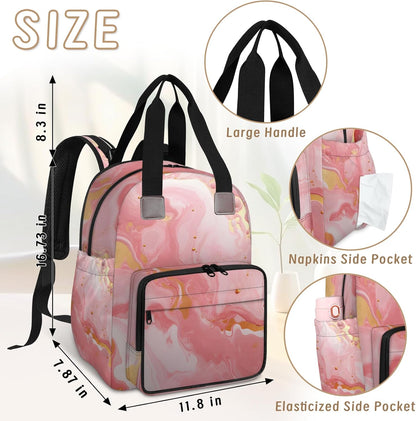 Colourful Leaves Diaper Bag Backpack for Travel, Waterproof Diaper Bag with Insulated Bottle Pockets & USB Port, Large Capacity Baby Bag for Moms & Dads