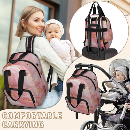Colourful Leaves Diaper Bag Backpack for Travel, Waterproof Diaper Bag with Insulated Bottle Pockets & USB Port, Large Capacity Baby Bag for Moms & Dads