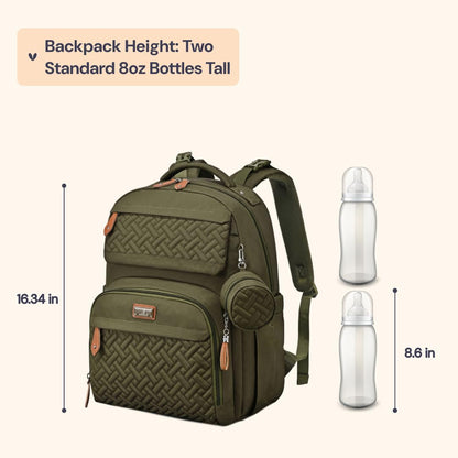Diaper Bag Backpack - Travel Large Baby Diaper Bag with Changing pad, Waterproof Baby Bags for Mom & Dad, Unisex Bags with Pacifier Case, Luggage Strap & Stroller Clips– Light Gray
