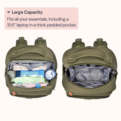 Diaper Bag Backpack - Travel Large Baby Diaper Bag with Changing pad, Waterproof Baby Bags for Mom & Dad, Unisex Bags with Pacifier Case, Luggage Strap & Stroller Clips– Light Gray