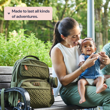Diaper Bag Backpack - Travel Large Baby Diaper Bag with Changing pad, Waterproof Baby Bags for Mom & Dad, Unisex Bags with Pacifier Case, Luggage Strap & Stroller Clips– Light Gray