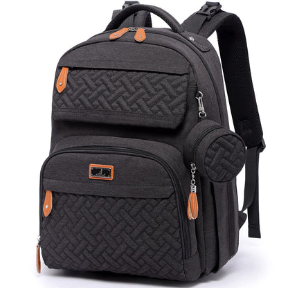 Diaper Bag Backpack - Travel Large Baby Diaper Bag with Changing pad, Waterproof Baby Bags for Mom & Dad, Unisex Bags with Pacifier Case, Luggage Strap & Stroller Clips– Light Gray