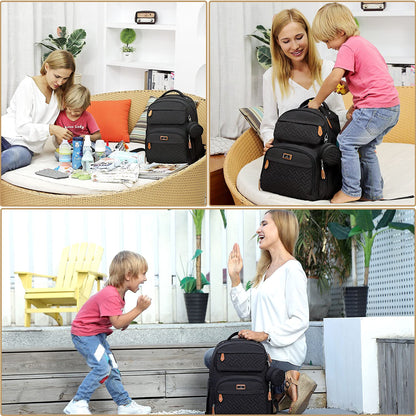 Diaper Bag Backpack - Travel Large Baby Diaper Bag with Changing pad, Waterproof Baby Bags for Mom & Dad, Unisex Bags with Pacifier Case, Luggage Strap & Stroller Clips– Light Gray