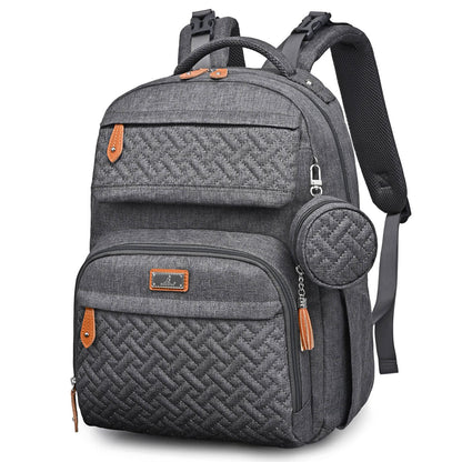 Diaper Bag Backpack - Travel Large Baby Diaper Bag with Changing pad, Waterproof Baby Bags for Mom & Dad, Unisex Bags with Pacifier Case, Luggage Strap & Stroller Clips– Light Gray