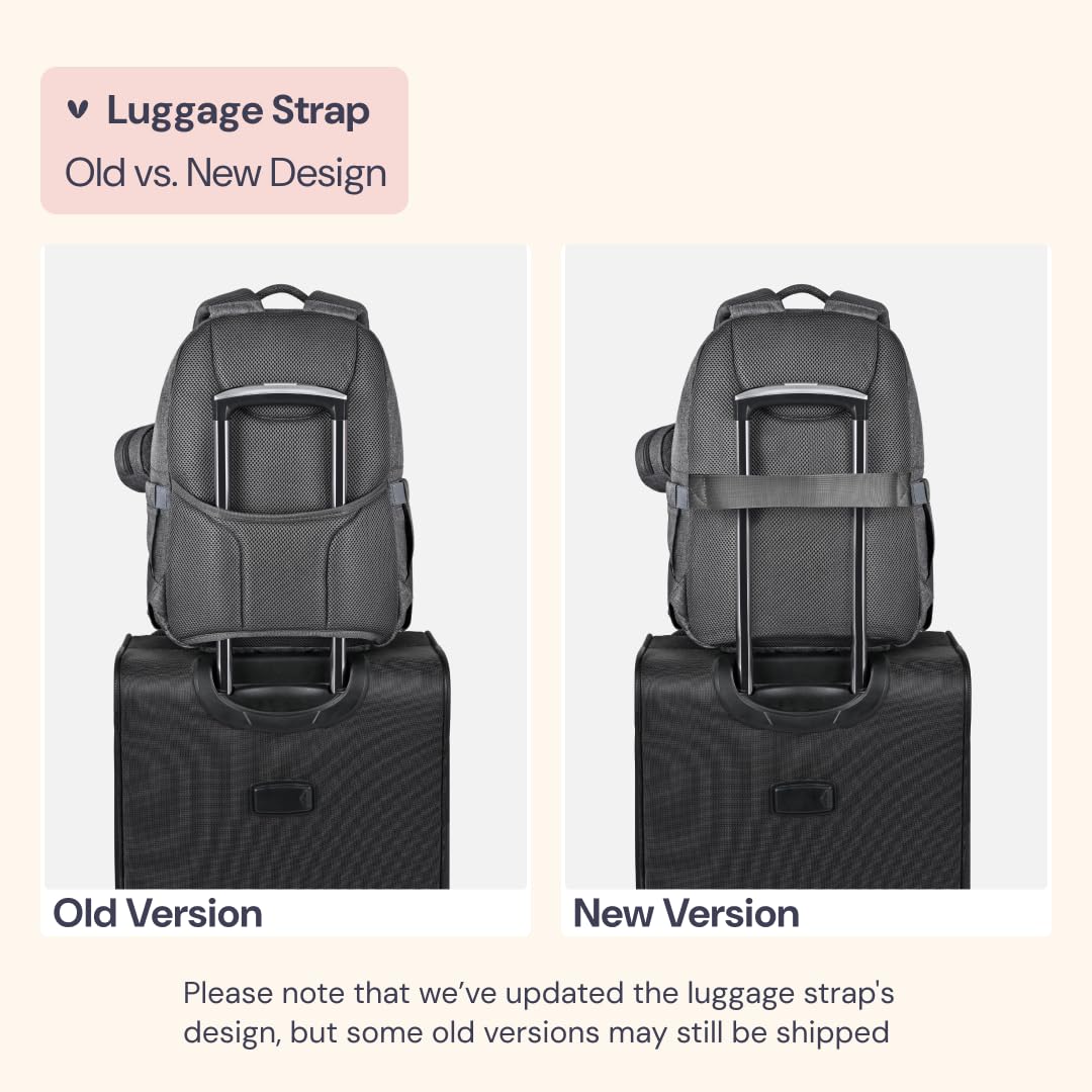 Diaper Bag Backpack - Travel Large Baby Diaper Bag with Changing pad, Waterproof Baby Bags for Mom & Dad, Unisex Bags with Pacifier Case, Luggage Strap & Stroller Clips– Light Gray