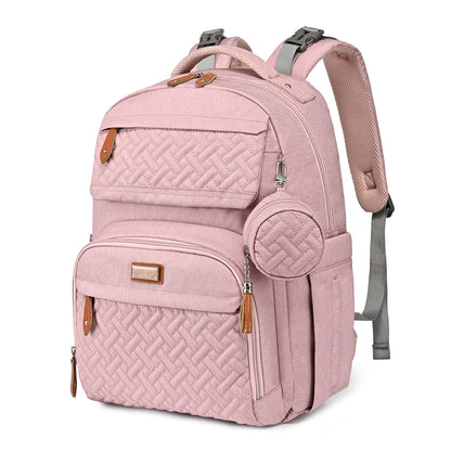 Diaper Bag Backpack - Travel Large Baby Diaper Bag with Changing pad, Waterproof Baby Bags for Mom & Dad, Unisex Bags with Pacifier Case, Luggage Strap & Stroller Clips– Light Gray