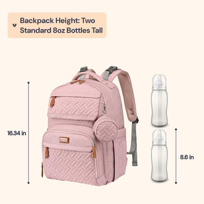 Diaper Bag Backpack - Travel Large Baby Diaper Bag with Changing pad, Waterproof Baby Bags for Mom & Dad, Unisex Bags with Pacifier Case, Luggage Strap & Stroller Clips– Light Gray
