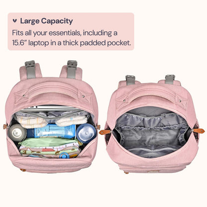 Diaper Bag Backpack - Travel Large Baby Diaper Bag with Changing pad, Waterproof Baby Bags for Mom & Dad, Unisex Bags with Pacifier Case, Luggage Strap & Stroller Clips– Light Gray