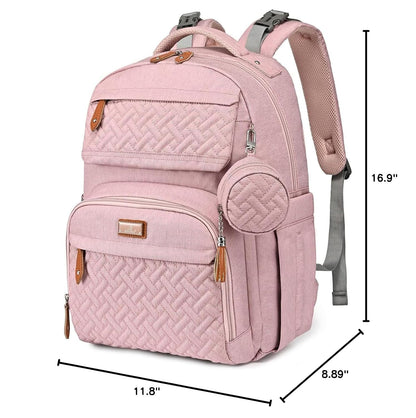 Diaper Bag Backpack - Travel Large Baby Diaper Bag with Changing pad, Waterproof Baby Bags for Mom & Dad, Unisex Bags with Pacifier Case, Luggage Strap & Stroller Clips– Light Gray