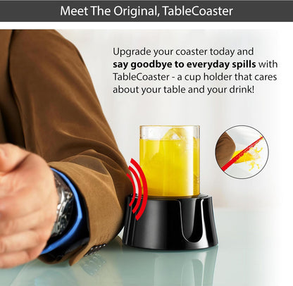 TableCoaster - Original Anti-Spill Table and Desk Cup Holder, Glacier White - RV and Boat Drink Holder, A Tip-Proof Coaster with Tacky Base and Walled Profile to Prevent Spilled Drinks