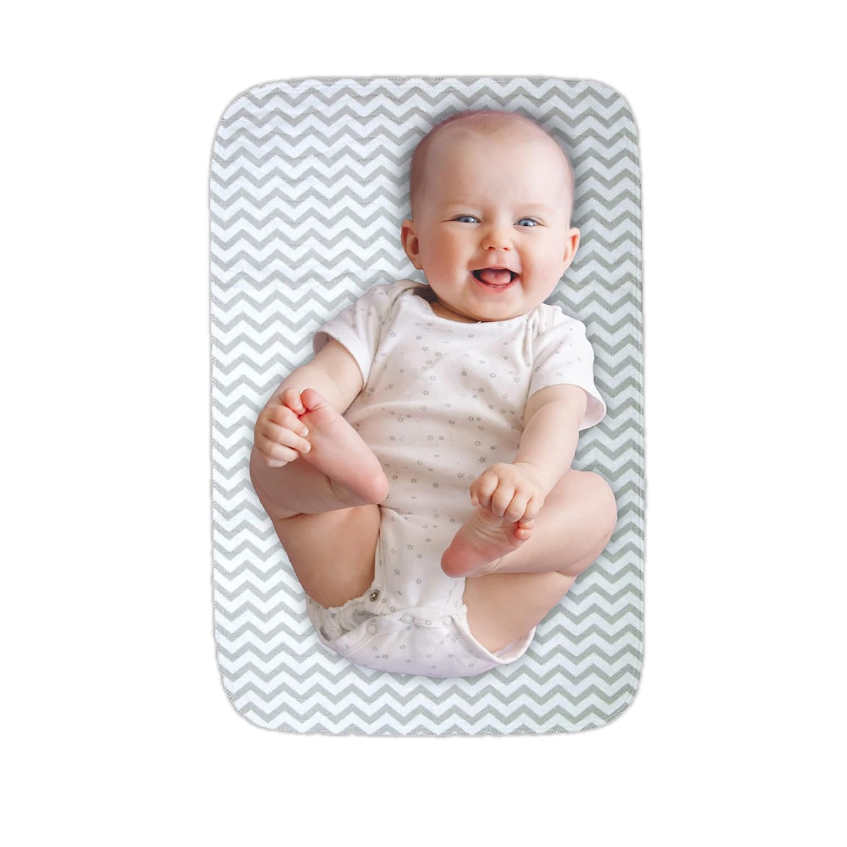 Portable Diaper Changing Mat - Extra Large Waterproof Travel Changing Pad | Machine Washable & Dryer Safe | Wipeable Baby Changing Mat for Nursery, Car, & On-The-Go (Grey)