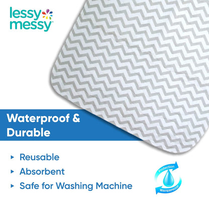 Portable Diaper Changing Mat - Extra Large Waterproof Travel Changing Pad | Machine Washable & Dryer Safe | Wipeable Baby Changing Mat for Nursery, Car, & On-The-Go (Grey)