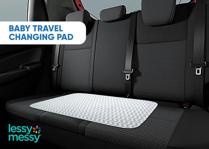 Portable Diaper Changing Mat - Extra Large Waterproof Travel Changing Pad | Machine Washable & Dryer Safe | Wipeable Baby Changing Mat for Nursery, Car, & On-The-Go (Grey)