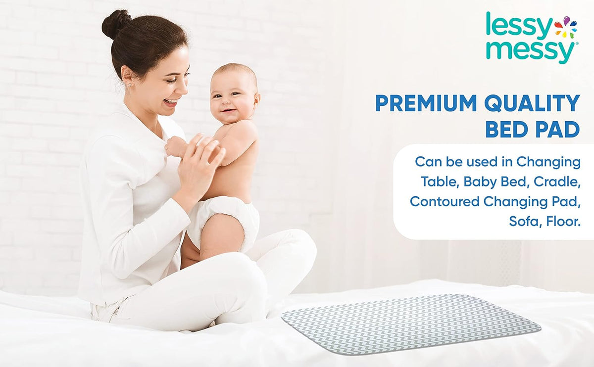 Portable Diaper Changing Mat - Extra Large Waterproof Travel Changing Pad | Machine Washable & Dryer Safe | Wipeable Baby Changing Mat for Nursery, Car, & On-The-Go (Grey)
