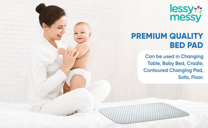 Portable Diaper Changing Mat - Extra Large Waterproof Travel Changing Pad | Machine Washable & Dryer Safe | Wipeable Baby Changing Mat for Nursery, Car, & On-The-Go (Grey)