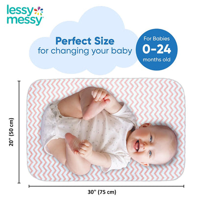 Portable Diaper Changing Mat - Extra Large Waterproof Travel Changing Pad | Machine Washable & Dryer Safe | Wipeable Baby Changing Mat for Nursery, Car, & On-The-Go (Grey)