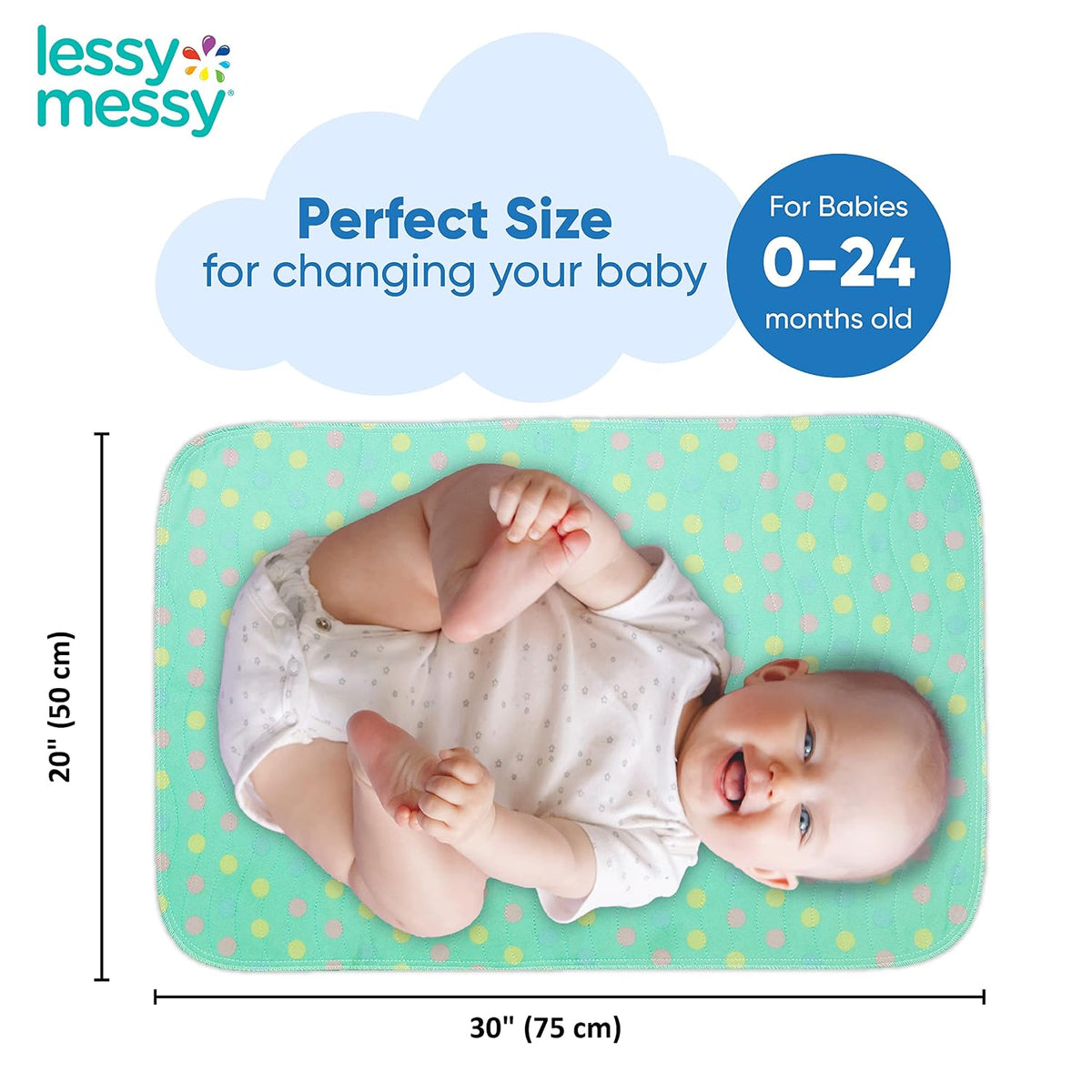 Portable Diaper Changing Mat - Extra Large Waterproof Travel Changing Pad | Machine Washable & Dryer Safe | Wipeable Baby Changing Mat for Nursery, Car, & On-The-Go (Grey)