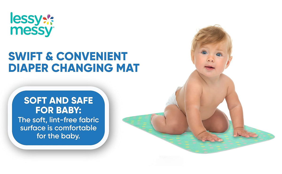 Portable Diaper Changing Mat - Extra Large Waterproof Travel Changing Pad | Machine Washable & Dryer Safe | Wipeable Baby Changing Mat for Nursery, Car, & On-The-Go (Grey)