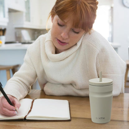 24oz Insulated Tumbler with Lid and Straw Iced Coffee Cup Reusable Stainless Steel Travel Mug Water Bottle Cupholder Friendly for Women Men Her Him (Bay Leaf)