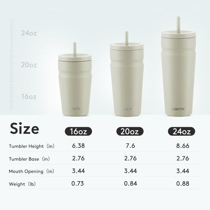 24oz Insulated Tumbler with Lid and Straw Iced Coffee Cup Reusable Stainless Steel Travel Mug Water Bottle Cupholder Friendly for Women Men Her Him (Bay Leaf)
