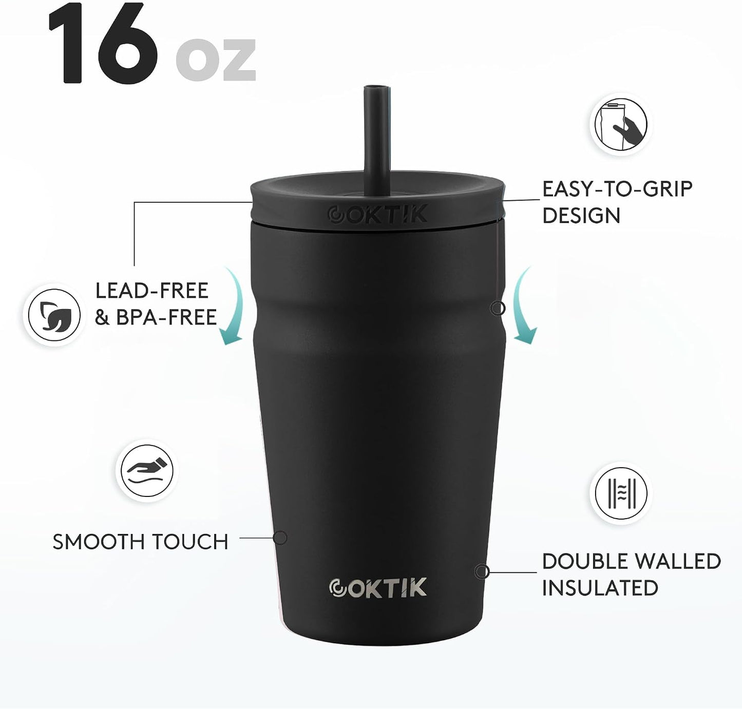 24oz Insulated Tumbler with Lid and Straw Iced Coffee Cup Reusable Stainless Steel Travel Mug Water Bottle Cupholder Friendly for Women Men Her Him (Bay Leaf)